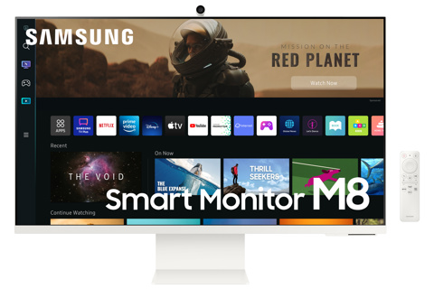 SAMSUNG MONITEUR FLAT 32″ SMART 4K 3840*2160 SERIE 8 NOIR GARANTIE AVEC CAMERA INTGERÉ GARANTIE 12M (LS32BM801UMXZN)